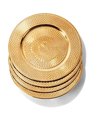 American Atelier 13" Medallion Electroplated Charger Plates, Set of 4 - Gold