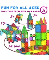 Mag-Genius 185 Piece Magnetic Building Block Set with 2 Bonus Pieces