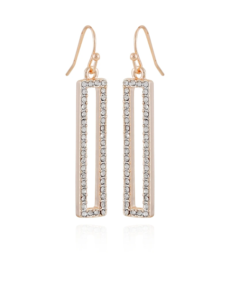 T Tahari Pave Rectangle Linear Earrings