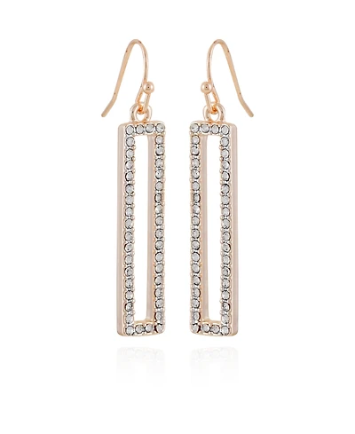 T Tahari Pave Rectangle Linear Earrings