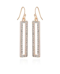 T Tahari Pave Rectangle Linear Earrings