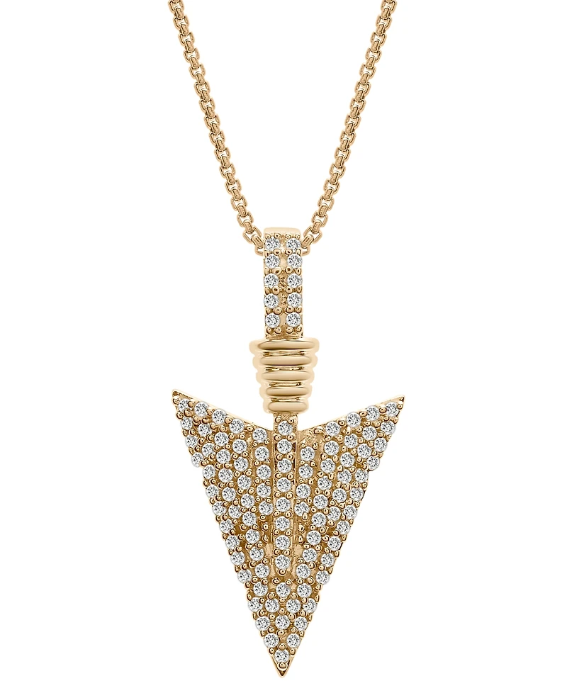 Men's Diamond Arrow 22" Pendant Necklace (1/2 ct. t.w.) in 14k Gold-Plated Sterling Silver