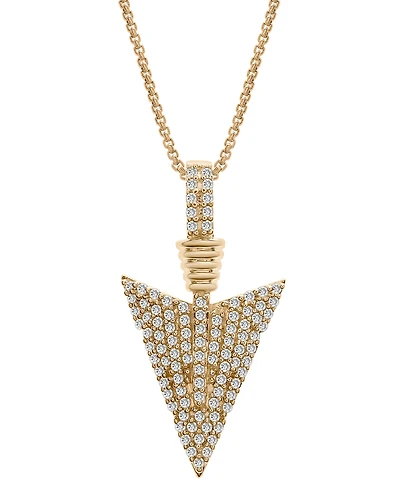 Men's Diamond Arrow 22" Pendant Necklace (1/2 ct. t.w.) in 14k Gold-Plated Sterling Silver