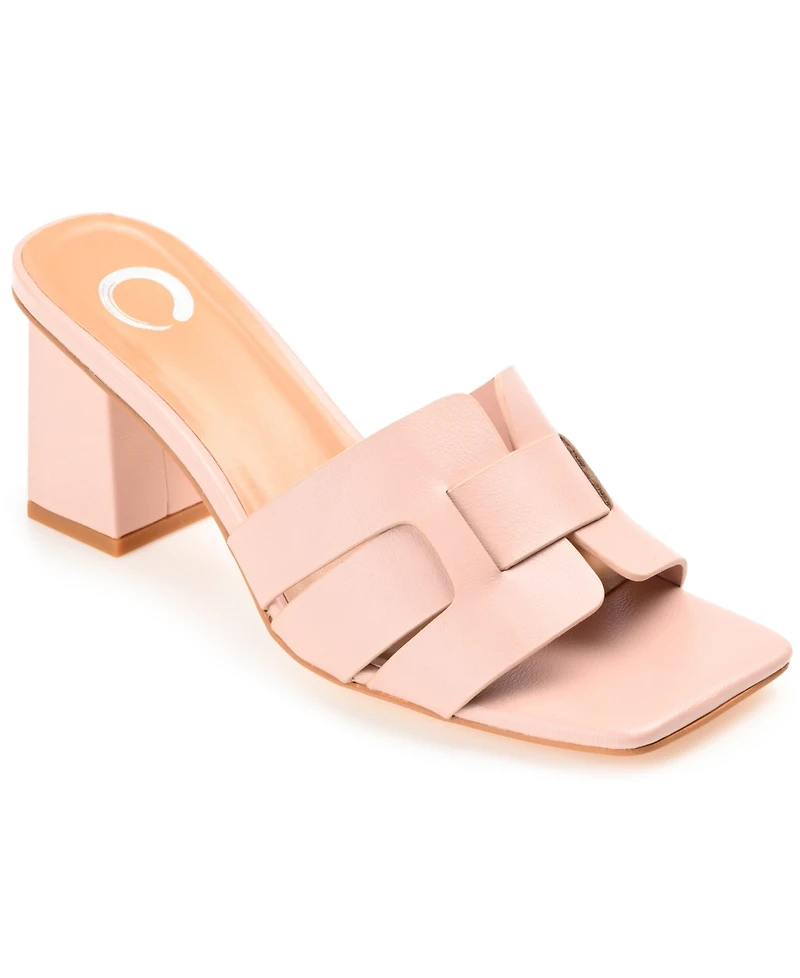 Journee Collection Women's Renatta Woven Block Heel Dress Sandals