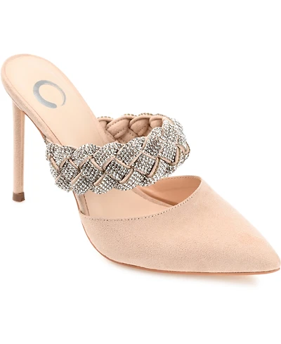 Journee Collection Women's Hazzl Braided Rhinestone Stilettos