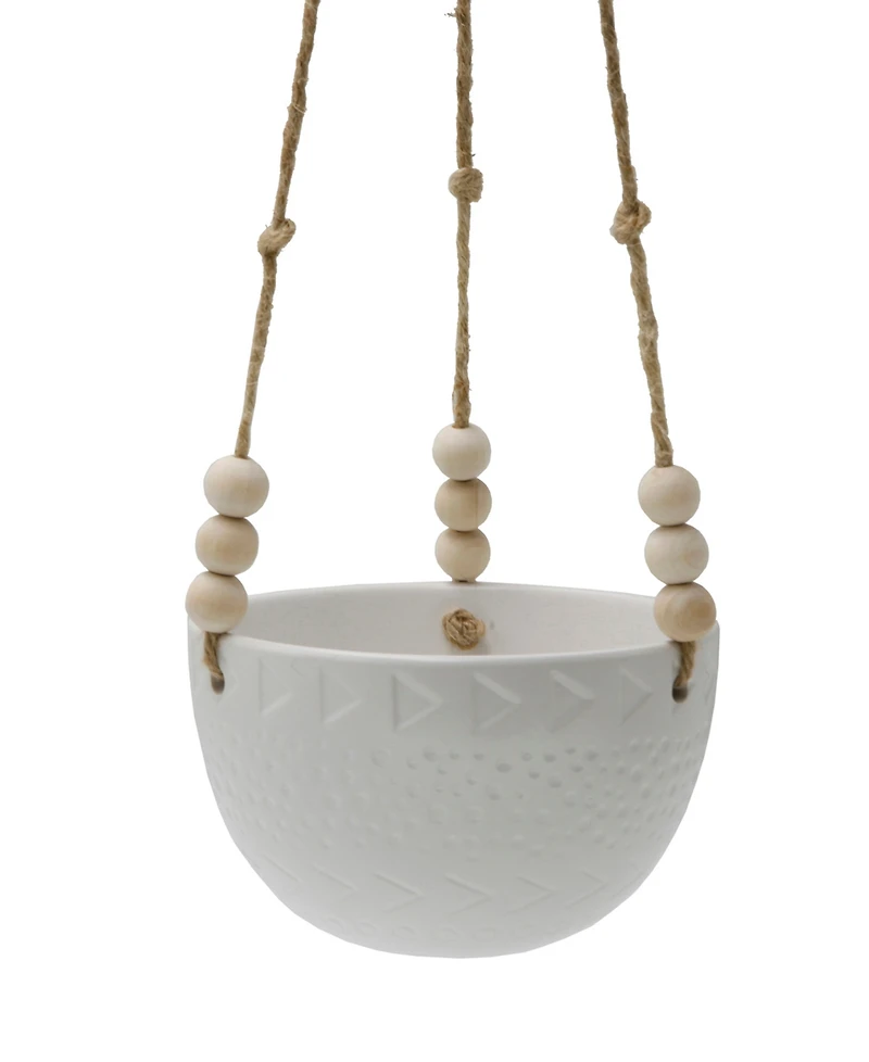 Flora Bunda Caveman Ceramic Hanging Planter, 5.38"