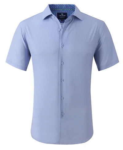Men's Slim Fit Short Sleeve Performance Button Down Dress Shirt