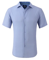 Men's Slim Fit Short Sleeve Performance Button Down Dress Shirt