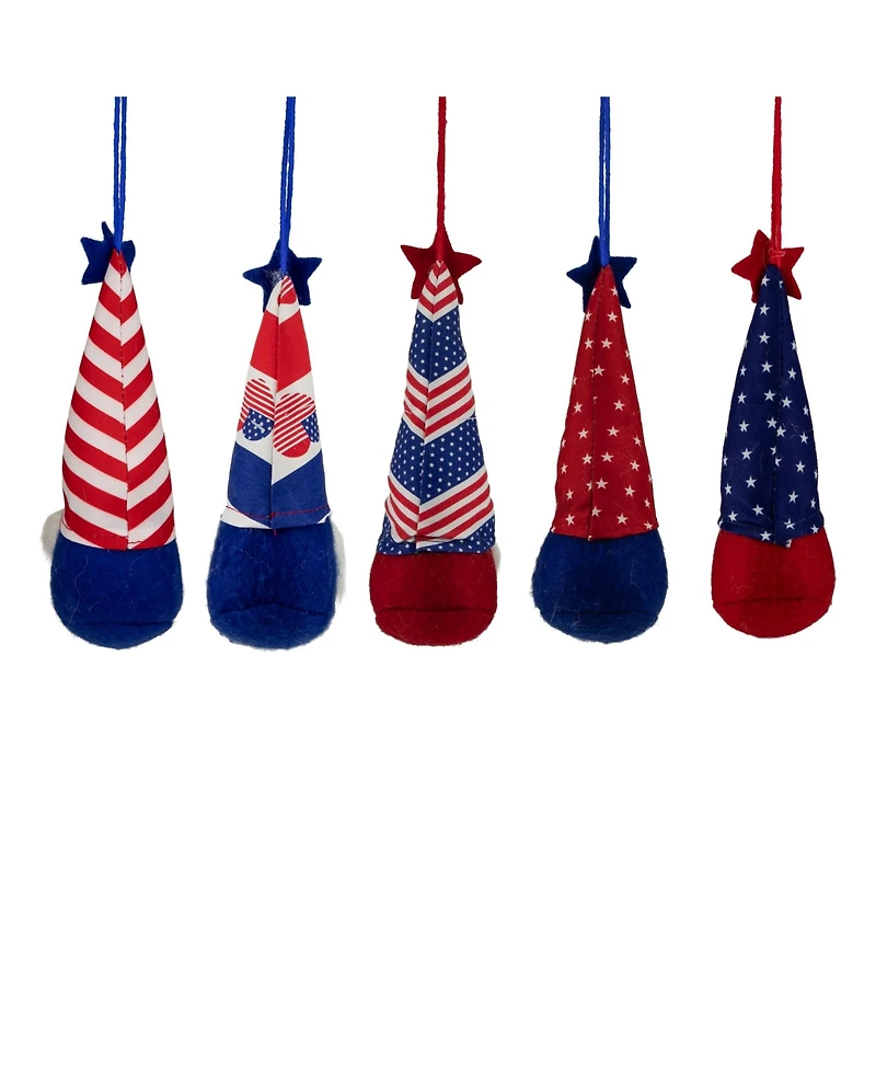 Patriotic 4th of July Americana Gnome Ornaments, Set of 5