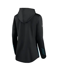 Women's Fanatics Black and Teal San Jose Sharks Authentic Pro Locker Room Pullover Hoodie