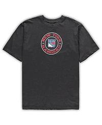 Men's Concepts Sport Blue, Heathered Charcoal New York Rangers Big and Tall T-shirt Shorts Sleep Set