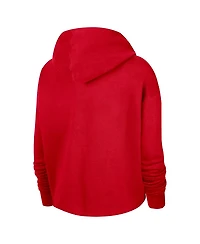Women's Nike Red Washington Wizards 2021/22 City Edition Essential Logo Cropped Pullover Hoodie
