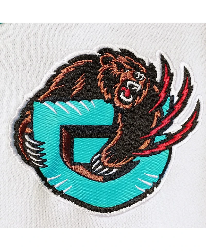 Men's Mitchell & Ness Turquoise Vancouver Grizzlies Hardwood Classics Fusion 2.0 Colorblock Pullover Hoodie