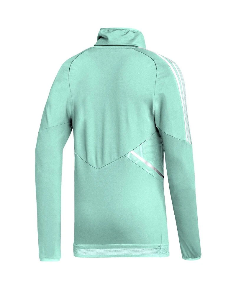 Men's adidas Mint, White La Galaxy Aeroready Raglan Warm Top
