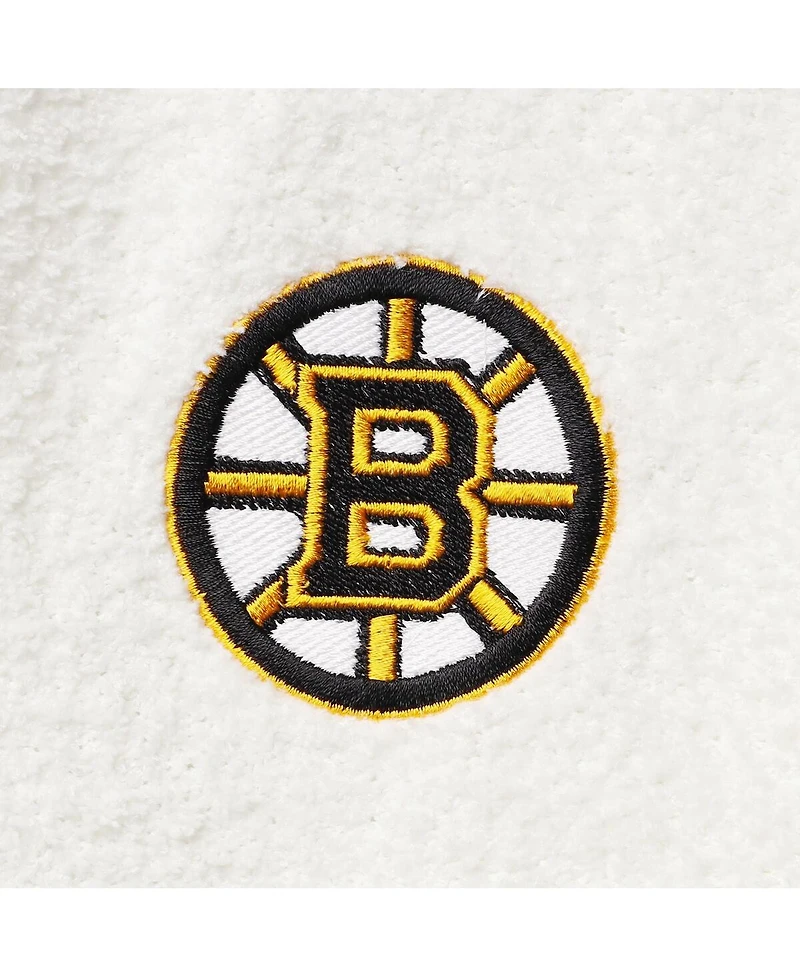 Women's Concepts Sport Cream and Charcoal Boston Bruins Granite Sherpa Pullover Sweatshirt