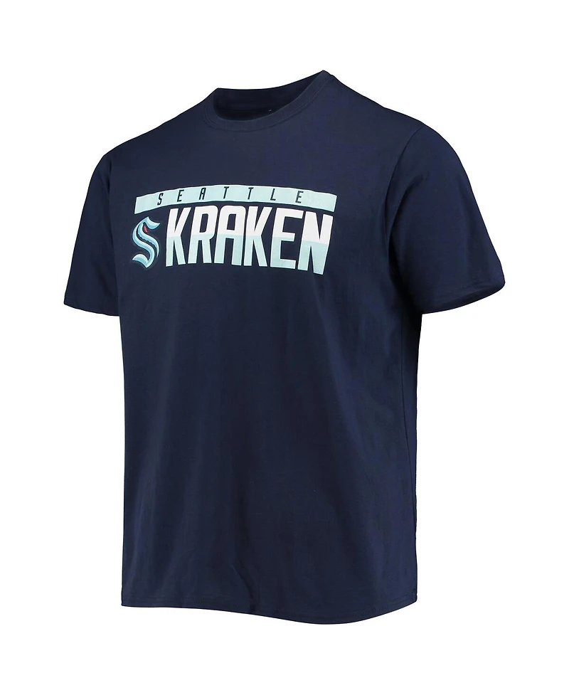 Men's LevelWear Navy Seattle Kraken Richmond Wordmark T-shirt