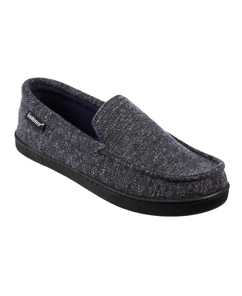 Isotoner Men's Preston Heather Knit Moccasin Slippers