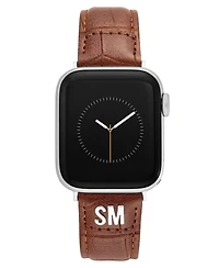 Steve Madden Women's Honey Brown Crocograin Faux Leather Band designed for Apple Watch 42mm (Series 1-3 only) & 44/45/46/49mm (Ultra & Ultra 2)