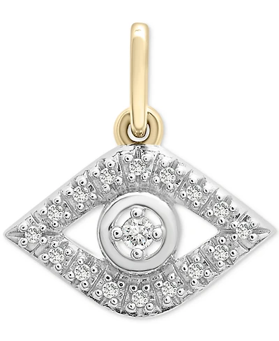 Wrapped Diamond Evil Eye Charm Pendant (1/20 ct. t.w.) in 10k Gold, Created for Macy's