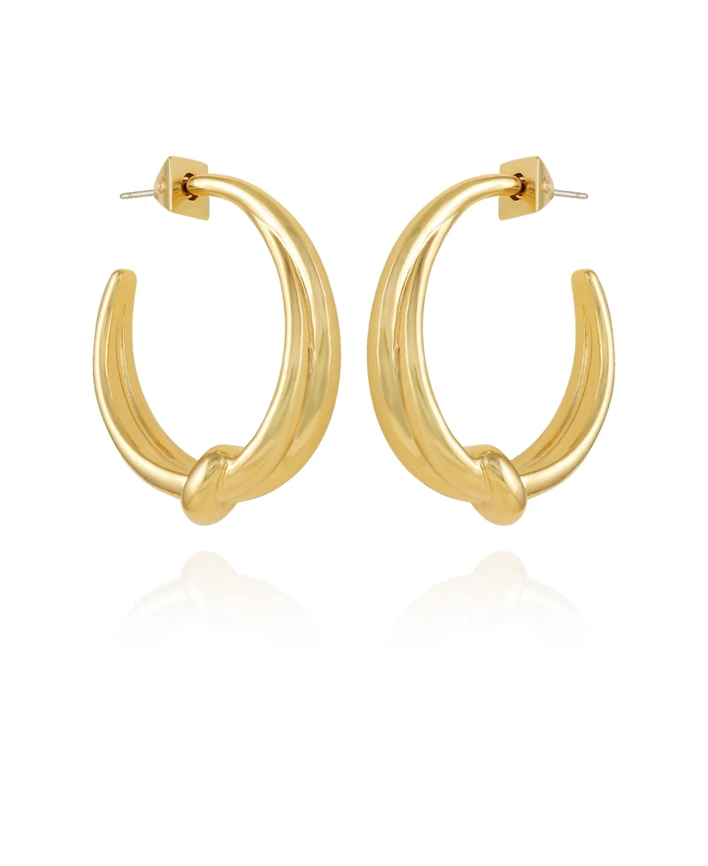 Vince Camuto Gold-Tone Open Knotted Hoop C Earrings