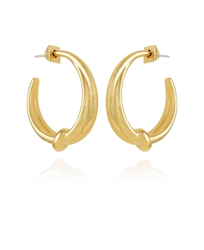 Vince Camuto Gold-Tone Open Knotted Hoop C Earrings