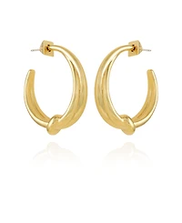 Vince Camuto Gold-Tone Open Knotted Hoop C Earrings