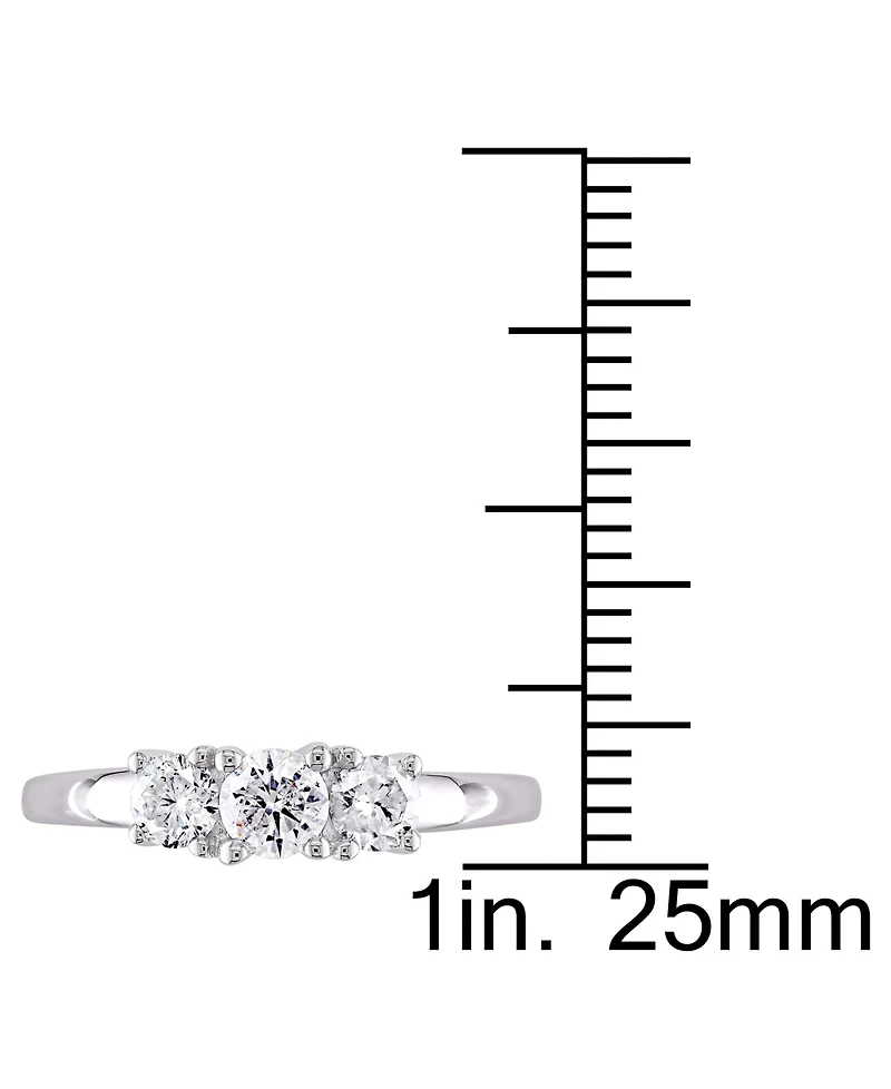 Diamond Three Stone Engagement Ring (1/2 ct. t.w.) 14k White Gold