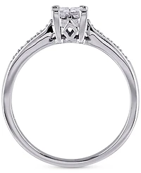Diamond Princess Quad Cluster Engagement Ring (1/4 ct. t.w.) 14k White Gold
