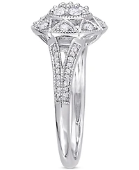 Diamond Vintage-Inspired Cluster Engagement Ring (1/2 ct. t.w.) 14k White Gold