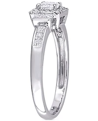 Diamond Princess Halo Engagement Ring (3/4 ct. t.w.) 14k White Gold