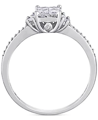 Diamond Princess Quad Cluster Engagement Ring (1/2 ct. t.w.) 14k White Gold