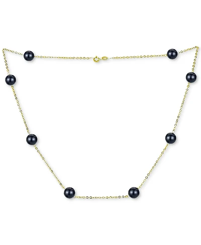 Onyx Bead 18" Collar Necklace in 14k Gold (Also in Jade, Lapis Lazuli, Rose Quartz, & Turquoise)