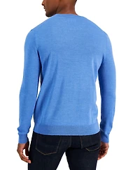 Club Room Men's Solid Crew Neck Merino Wool Blend Sweater, Created for Macy's