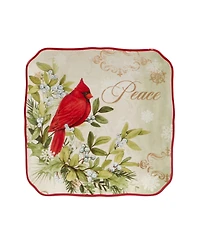 Certified International Winter's Medley 4 Piece Canape Plate Set