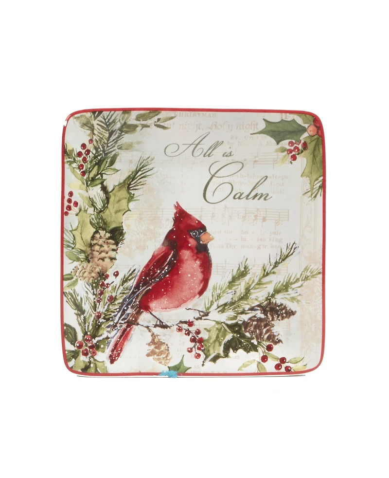 Certified International Silent Night 4 Piece Canape Plate Set