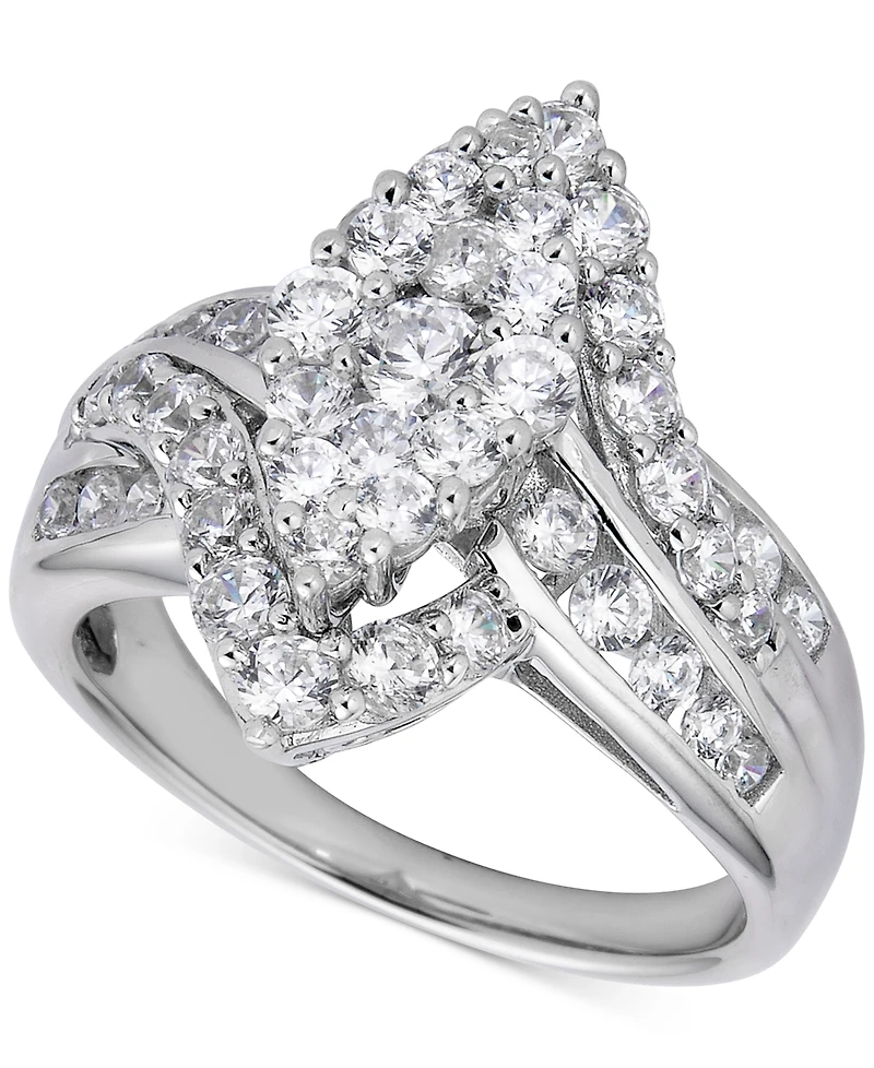 Diamond Cluster Ring (2 ct. t.w.) in 14k White Gold