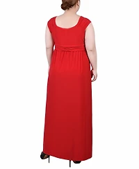 Ny Collection Plus Ruched Empire Maxi Dress