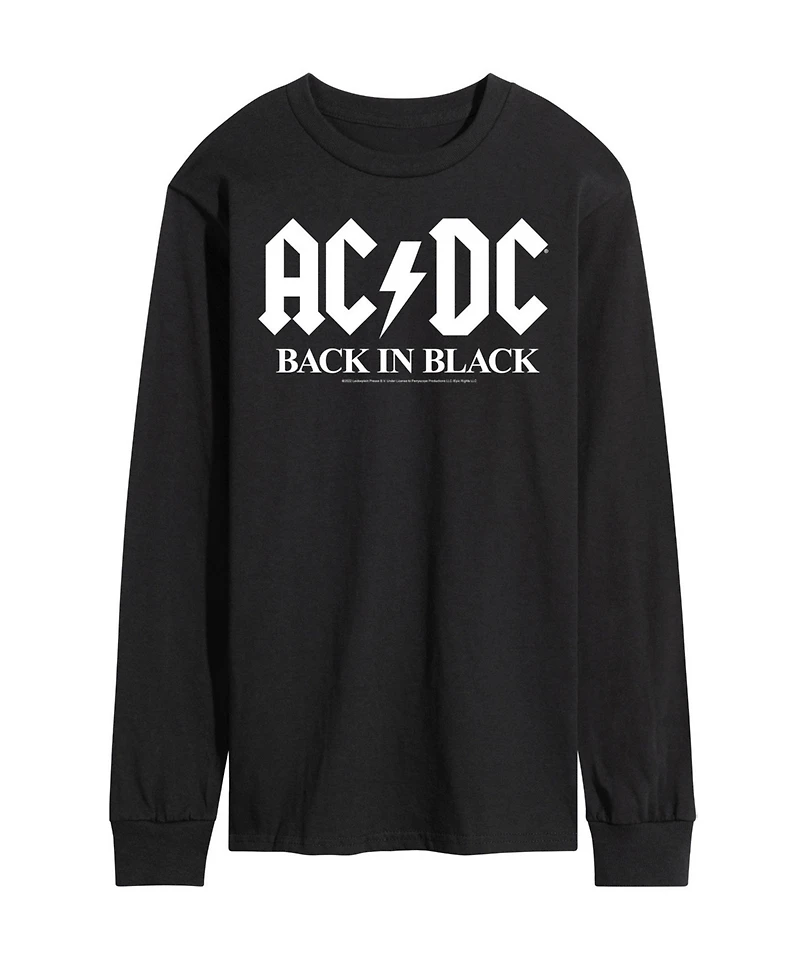 Men's Acdc Back Black Long Sleeve T-shirt