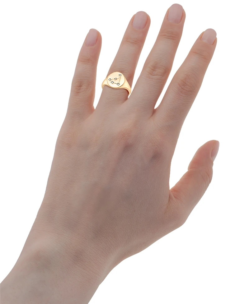 Wrapped Diamond Capricorn Constellation Ring (1/20 ct. t.w.) in 10k Gold, Created for Macy's