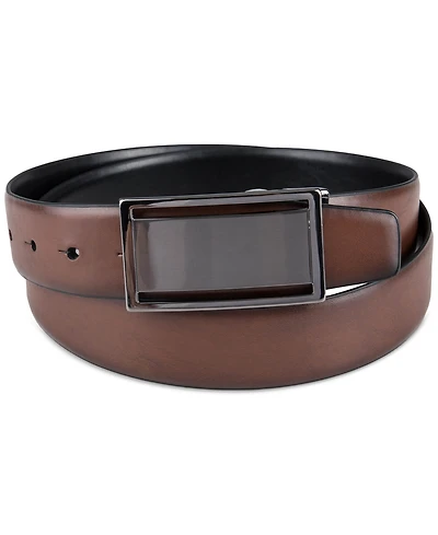 Alfani Men's Reversible Cut-Out Plaque Belt, Created for Macy's