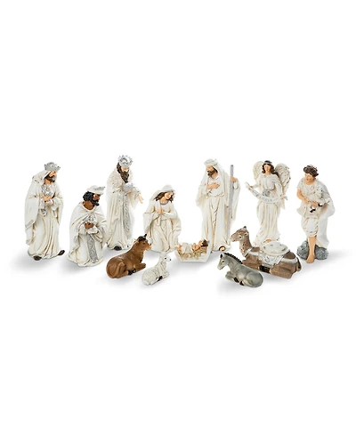 Glitzhome Resin Nativity Figurine Set, 12 Piece