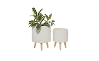 Polystone Contemporary Planters, Set of 2