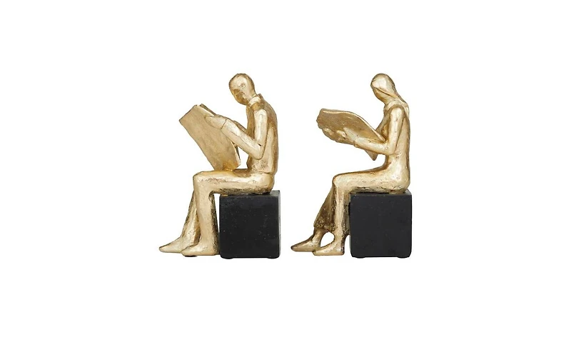 Polystone Glam Bookends, Set of 2