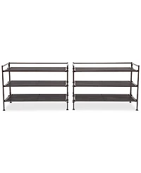Seville Classics 3-Tier Resin Slatted Shoe Rack, 2-Pack