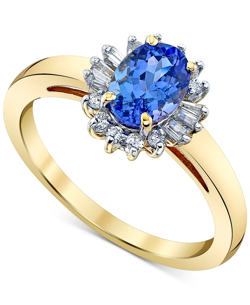 Tanzanite (1 ct. t.w.) & Diamond (1/5 ct. t.w.) Halo Ring in 10k Ring