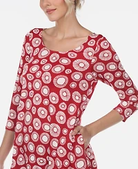 Women's Printed Geometric Circle Tunic Top