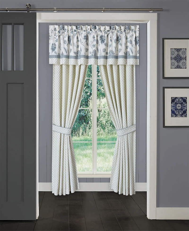 J Queen New York Blue Garden Window Panel Pair, 50" x 84"
