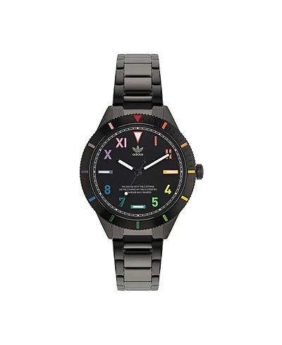 adidas Unisex Three Hand Edition Three Small Black Stainless Steel Bracelet Watch 36mm