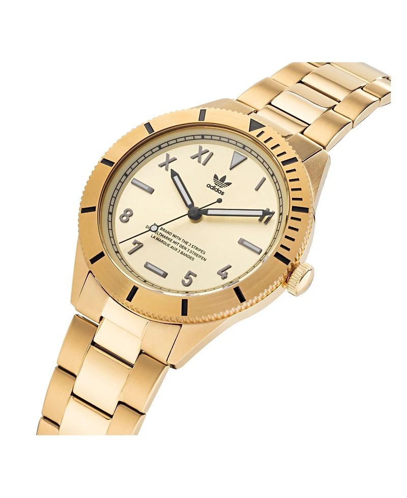 adidas Unisex Three Hand Edition Three Gold-Tone Stainless Steel Bracelet Watch 41mm