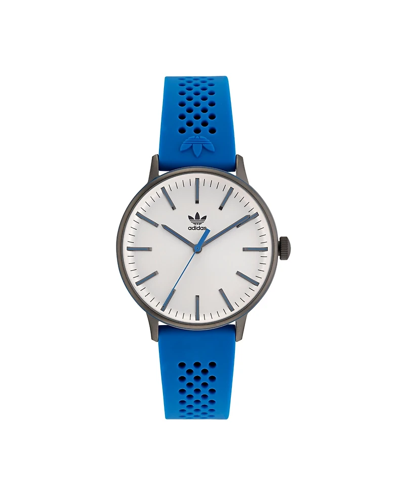 adidas Unisex Three Hand Code One Blue Silicone Strap Watch 38mm